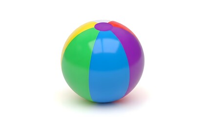 A vibrant beach ball, its playful design in full view, representing summer fun and outdoor leisure.
