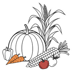 pumpkin and vegetables