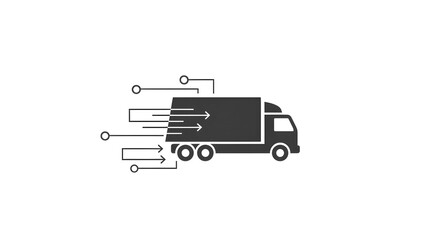 A modern illustration of a delivery truck depicts the future of digital supply chains, symbolizing speed, efficiency, and seamless logistics.