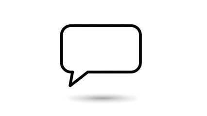 Fototapeta premium A minimalistic, clean-lined speech bubble floats gently, casting a soft shadow, offering space for communication.