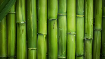 Fototapeta premium Bamboo Stems Closeup Green Natural Background 1.