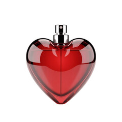 Obraz premium Red heart-shaped perfume bottle