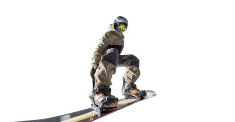 Snowboarding rider isolated on white background. © Artur Didyk
