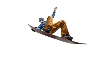 Fototapeten Extremsportarten Snowboarding rider isolated on white background.  © Artur Didyk
