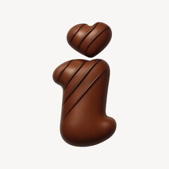 Obraz premium Chocolate letter with heart