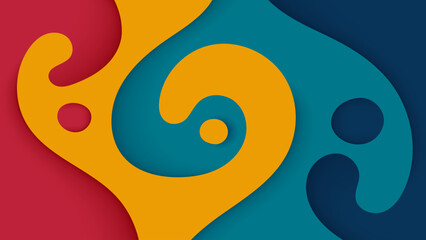 Fototapeta premium Abstract colorful vector background with swirling circles, flowing waves, and bright modern design