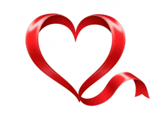 Red heart ribbon
