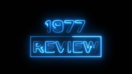 Business plan text illustration on black background. 1977 review concept business and financial year. Growing economy investment target and goal achievement on strategy. 