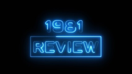 Business plan text illustration on black background. 1981 review concept business and financial year. Growing economy investment target and goal achievement on strategy. 