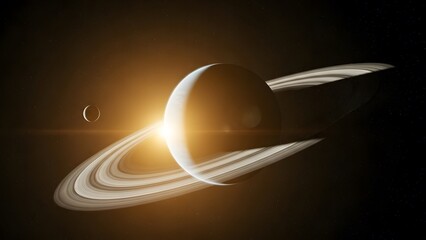 A glowing magic crystal ball and light bulb floating in space with golden stars and a blue cosmic background