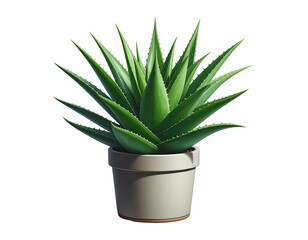Fototapeta premium Lush green succulent plant with thick, fleshy leaves in a simple ceramic pot
