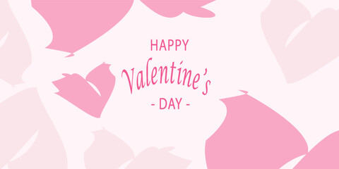 Happy valentines day with hearts and clouds paper craft on pink background. love for happy  valentine's day greeting card. Design modern, bussines, website