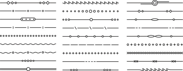 Set of hand drawn vector lines, borders, underline,  drawing dividers. Text divider set. Vintage decorative lines. Decorative lines text dividers border lines. Vintage decorative underlines collection