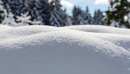 Snow Mounds in Forest with Soft Light and Winter Ambience