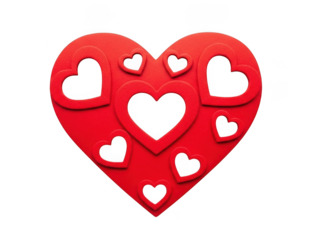 Red heart with white hearts