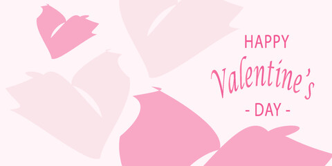happy valentines day with hearts and clouds paper craft on pink background. love for happy  valentine's day greeting card. eps10, web