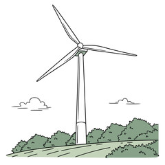 Wind Turbine Eco Energy Renewable Resource Illustration