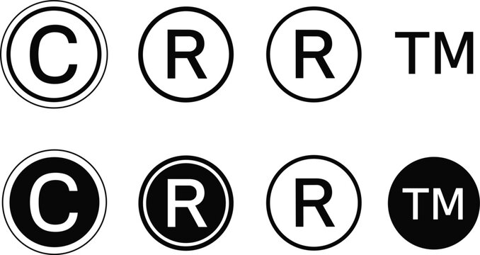 Copyright Registered Trademark Symbols Collection vector