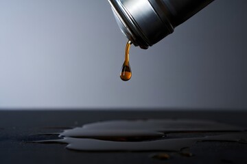 Coffee Drop Falling onto Surface - Dark and Moody Still Life