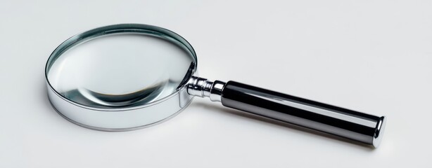 The Magnifying Glass on White Background Symbolizing Investigation and Analysis