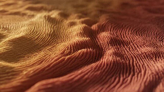Evolving Abstract Topography Slow, mesmerizing animation where the 'dune fingerprint' patterns subtly shift and evolve over time, like wind-sculpted sand, but with a clear fractal, abstract
