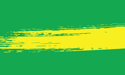 Green and Yellow Brush Stroke on Green Background, Fresh Artistic Design