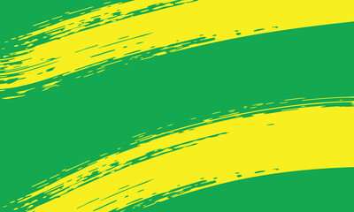 Green and Yellow Brush Stroke on Green Background, Fresh Artistic Design