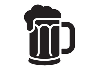 Beer Mug icon, Editable Solid Vector Illustration