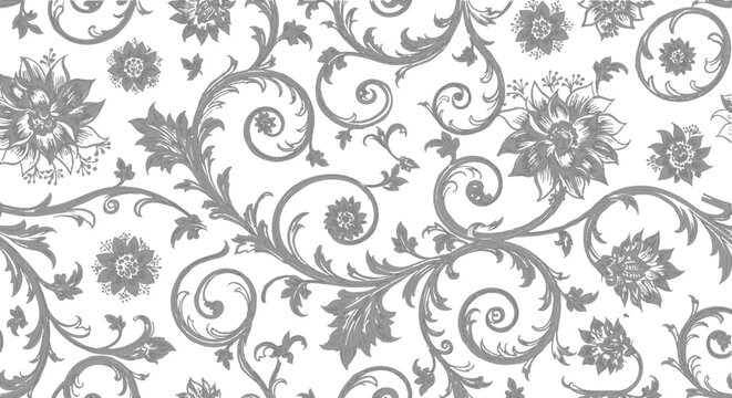  damask seamless floral pattern vintage featuring vector flower ornaments and baroque swirl illustrations for elegant textile wallpaper and fabric decoration