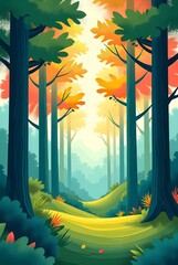 autumn landscape with trees