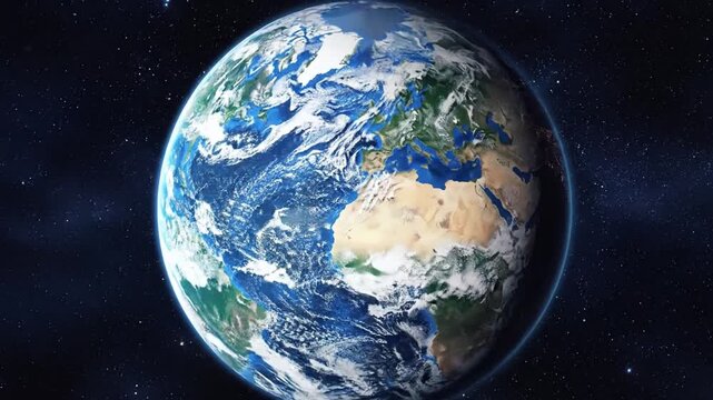 Stunning View of Planet Earth from Space with Continents Visible.