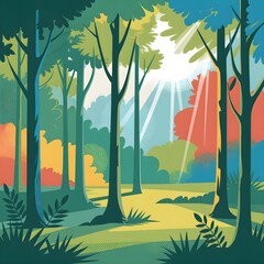 landscape with trees