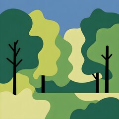 landscape with trees