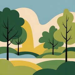 landscape with trees