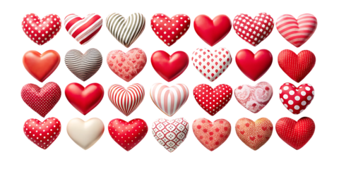 Colorful hearts on black background red hearts white hearts