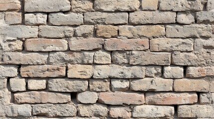 Fototapeta premium Weathered Brickwork Aged Beige and Tan Background Texture Featuring Classic Stone Block Patterns