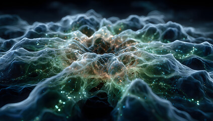 Photo of an abstract digital brain with neural network for artificial intelligence