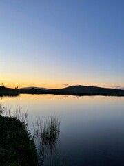 sunset over the lake