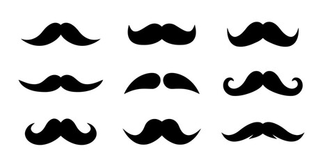 Collection of different mustache styles and shapes