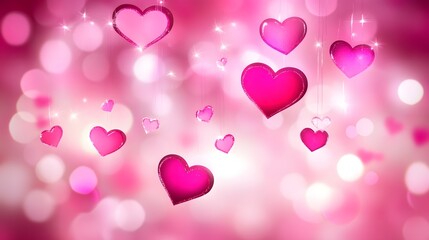 Colorful heart decorations, valentine's.