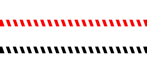 Red and black Warning tape,  stripes line tape, vector