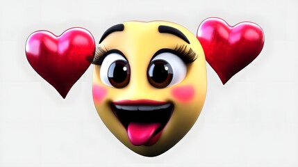 Smiley face with heart.