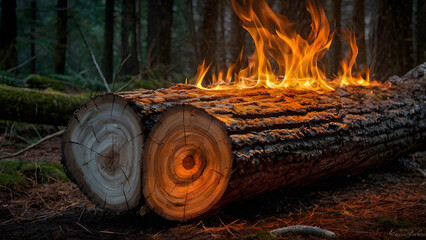 old wooden logs