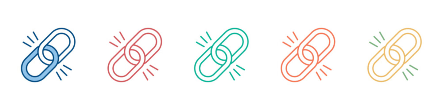 Link Icon Set Multiple Style Collection 