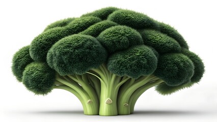 Broccoli's Emerald Embrace: A close-up view unveils a fresh, vibrant broccoli head, its florets tightly clustered, showcasing the captivating texture of this nutritious vegetable.