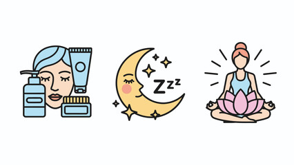 Woman Practicing Yoga and Skincare Routine.