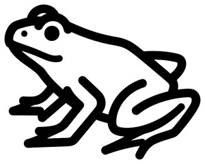 Simple line drawing of a frog