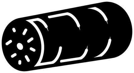 Black and white cylinder with holes