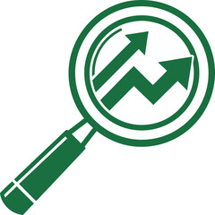 Flat trend monitoring icon solid green vector illustration