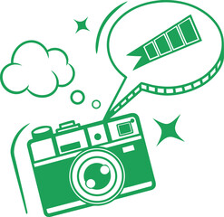 Flat video content marketing icon flat green vector illustration